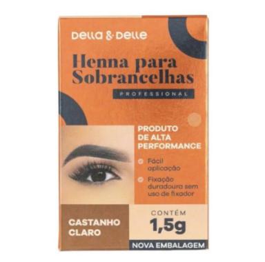 HENNA PARA SOBRANCELHAS CASTANHO CLARO - DELLA E DELLE