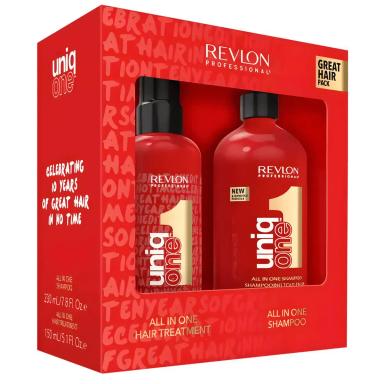 KIT REVLON PROFESSIONAL UNIQ ONE GREAT HAIR PACK - SHAMPOO 230ML + CONDICIONADOR 150ML Nulo