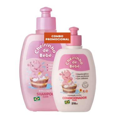 COMBO ROSA  CHEIRINHO DE BEBê  SHAMPOO  430ML + CONDICIONADOR 210ML