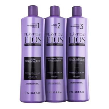 KIT CADIVEU PROFISSIONAL PLáSTICAS DOS FIOS - SHAMPOO 1LT + ANTIFRIZZ 1LT + MáSCARA 1LT Nulo