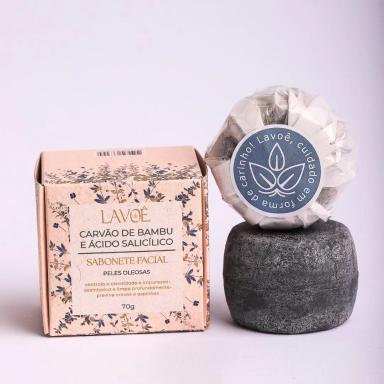 SABONETE FACIAL DE CARVÃO DE BAMBU E ÁCIDO SALICÍLICO EM BARRA LAVOÊ 70GR