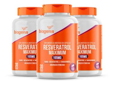 KIT 3X RESVERATROL MAXIMUM 165MG. 30 CáPSULAS. BIOGENS Neutro