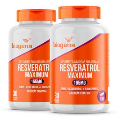 KIT 2X RESVERATROL MAXIMUM 165MG. 30 CáPSULAS. BIOGENS Neutro