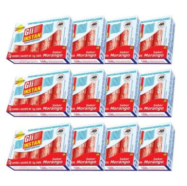 KIT 12 UNID. GLI-INSTAN MORANGO GLICOSE INSTANTâNEA LOWçUCAR
