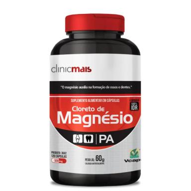 CLORETO DE MAGNéSIO 120 CáPSULAS 500MG CLINICMAIS