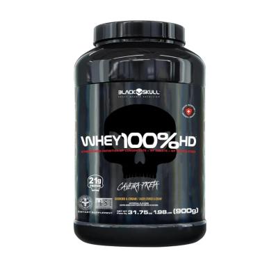 WHEY 100% HD 900G WPC + ISOLADO + HIDROLISADO - BLACK SKULL Chocolate
