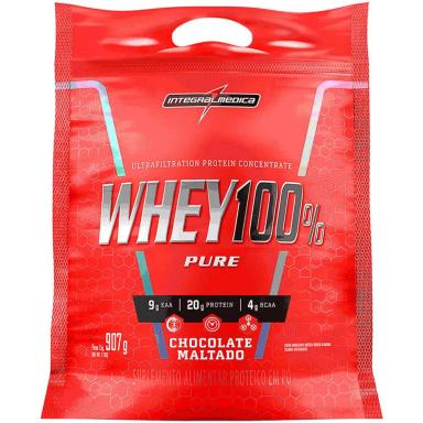 WHEY PROTEIN 100% PURE 907GR REFIL - INTEGRAL MéDICA - CHOCOLATE MALTADO