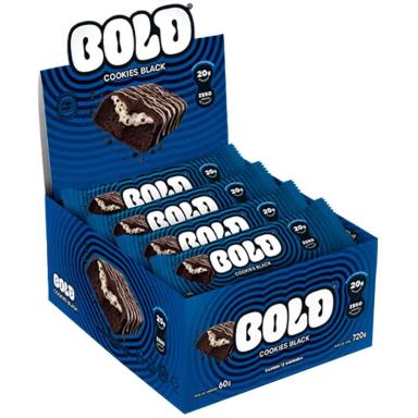 BOLD COKKIES BLACK 60G COM 20G DE PROTEINA CAIXA 12 BOLD BAR