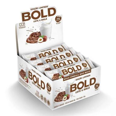 BOLD BAR BARRA 20G PROTEíNA BARRINHA LEITE E AVELã 12UN