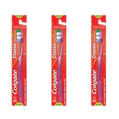 COLGATE CLASSIC ESCOVA DENTAL MACIA KIT COM 3 UNIDADES