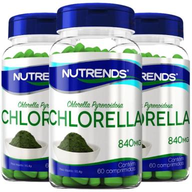 KIT 3X CHLORELLA 840MG 60 COMPRIMIDOS - NUTRENDS