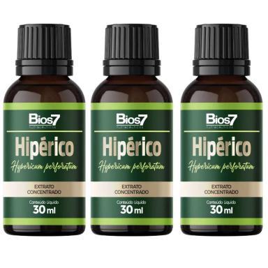 KIT 3X HIPERICO EM GOTAS EXTRATO CONCENTRADO 30ML - BIOS7