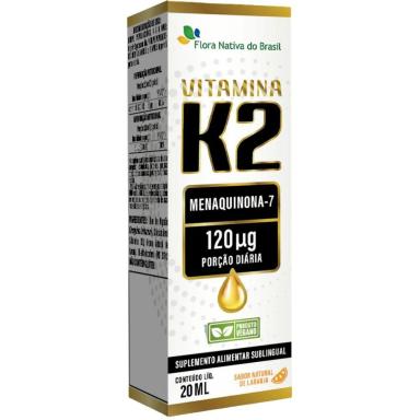 VITAMINA K2 EM GOTAS (MENAQUINONA-7) 120MCG 20ML - FLORA NATIVA Laranja