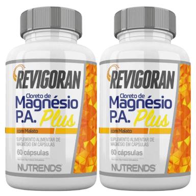 KIT 2X REVIGORAN CLORETO DE MAGNéSIO P.A PLUS 60 CáPSULAS - NUTRENDS