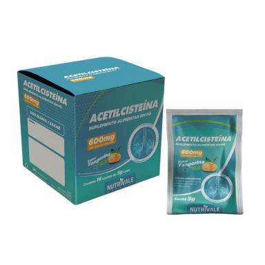 ACETILCISTEíNA EM Pó 600MG 16 SACHêS - NUTRIVALE Tangerina