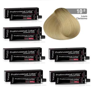 KIT C/6 COLORAçõES PROF COLOR NANO 10.0 LOURO CLARíSSIMO YAMá