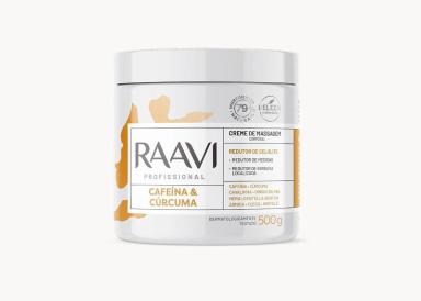 CREME DE MASSAGEM CAFEíNA E CúRCUMA 500G RAAVI