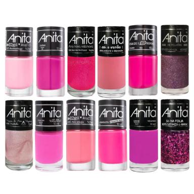 KIT C/12 ESMALTES ANITA - ROSA