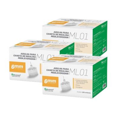Leve 3 Pague 2 Agulha Caneta Insulina 6mm Medlevensohn 100 unidades