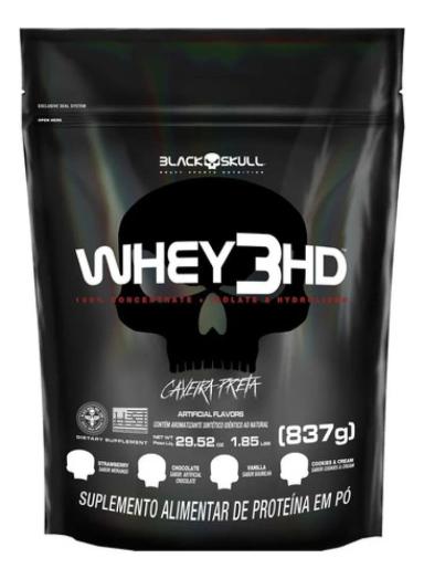 WHEY 3HD BLACK SKULL REFIL - 837G (WPC, WPI E WPH) Chocolate