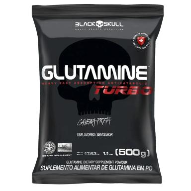 GLUTAMINE TURBO REFIL - 500GR  - GLUTAMINA + CARBOIDRATO - BLACK SKULL Neutro