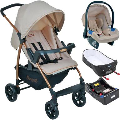 CARRINHO DE BEBê ECCO MON AMOUR TRAVEL SYSTEM + BASE + NINHO - BURIGOTTO