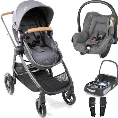 CARRINHO DE BEBE TRAVEL SYSTEM ANNA² TRIO SPARKLING CINZA MAXI COSI