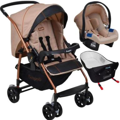CARRINHO COM BEBE CONFORTO E NINHO BURIGOTTO RIO K MON AMOUR