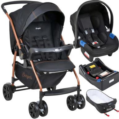 CARRINHO RIO K PRETO/COBRE + CADEIRA TOURING X + BASE +NINHO