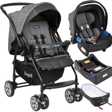 CARRINHO BEBE BURIGOTTO RIO K BEBE CONFORTO BASE NINHO PRETO