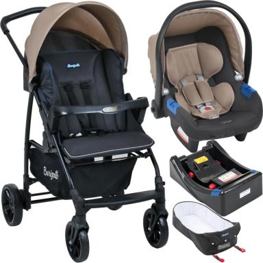 CARRINHO BEBE CONFORTO BASE NINHO BURIGOTTO ECCO CINZA BEGE