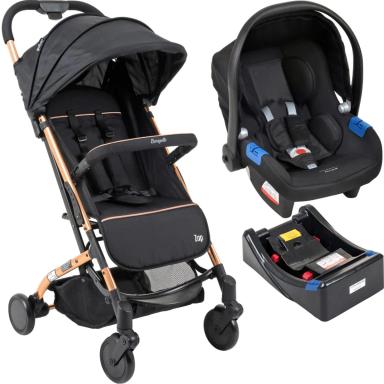 CARRINHO DE BEBê DOBRAVEL  + TOURING X E BASE BURIGOTTO - ZAP METAL COBRE