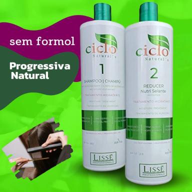 ESCOVA PROGRESSIVA CICLO NATURAL ORGâNICA SEM FORMOL LISSé  | SHAMPOO 1 LITRO + REDUTOR 1 LITRO