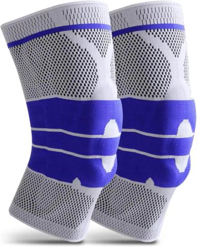 JOELHEIRAS DE COMPRESSãO , PROTETOR DE JOELHO COM GEL DE SILICONE E SPRING FITNESS, RESPIRáVEL : XL-01 PAR