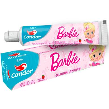 GEL DENTAL SEM FLÚOR BABY BARBIE - 0-2 ANOS - 50G - CONDOR