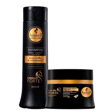 KIT TRATAMENTO CAPILAR SHAMPOO E MASCARA HASKEL CAVALO FORTE 300ML