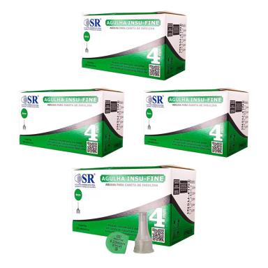 KIT 400UN AGULHA PARA CANETA DE INSULINA 4MM 32G SR