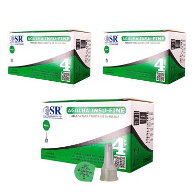 KIT 300UN AGULHA PARA CANETA DE INSULINA 4MM 32G SR