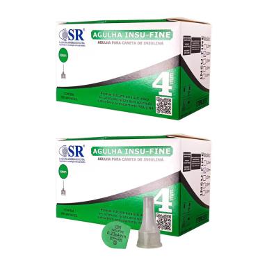 KIT 200UN AGULHA PARA CANETA DE INSULINA 4MM 32G SR