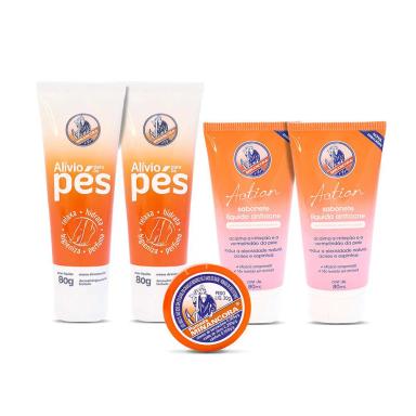KIT MINANCORA POMADA, ALíVIO PARA OS PéS, SABONETE ANTIACNE.
