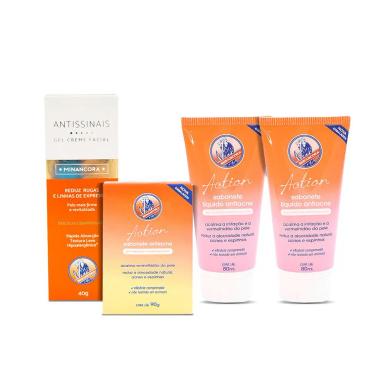 KIT MINANCORA ANTISSINAIS SABONETES ANTIACNE BARRA E LíQUIDO