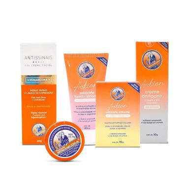 KIT MINANCORA POMADA MINANCORA, ANTISSINAIS E LINHA ANTIACNE
