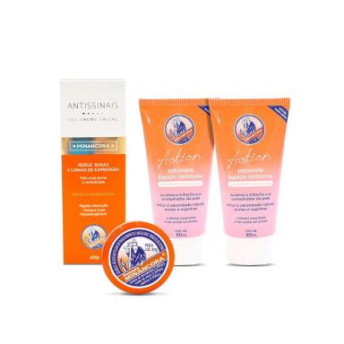 KIT MINANCORA POMADA ANTISSINAIS SABONETE LíQUIDO