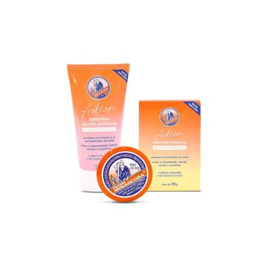 KIT POMADA MINANCORA MAIS SABONETES (LíQUIDO E EM BARRA)