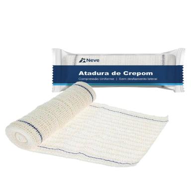 ATADURA CREPE NEVE LINHA SAFE 13 FIOS/CM² 15CM X 1,8M TECIDO MISTO BRANCO - PACOTE 12 UNIDADES