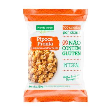 PIPOCA PRONTA CARAMELO COM FLOR SAL MUNDO VERDE SELEçãO 150G