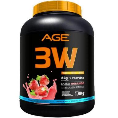 WHEY PROTEIN 3W AGE - (1,8KG) - WPC + WPI + WPH Morango