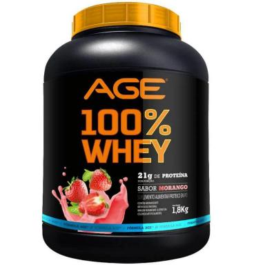 WHEY 100% PURE - (1,8KG) - MORANGO - AGE