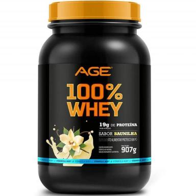 WHEY PROTEIN CONCENTRADO 100% PURE - (907G) - AGE OFICIAL Baunilha