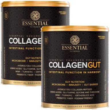 KIT 2X COLLAGEN GUT (400G) SABOR LARANJA E BLUEBERRY - ESSENTIAL NUTRITION